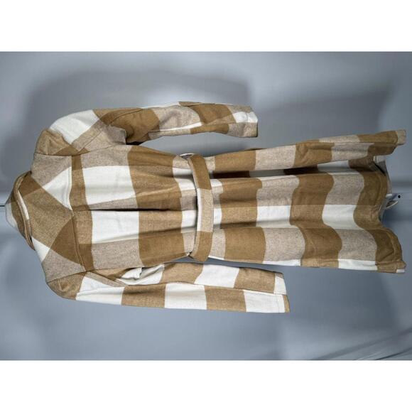 G by Giuliana Women's Black Label Plaid Trench Coat Camel Size XS - Picture 3 of 5